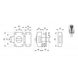 Thirard Verrou de haute sûreté Atlantic M bouton et cylindre 45 mm A2P* 4 clés Kobleo