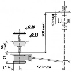 Valentin Vidage à cuvette et clapet sans tirette Kobleo