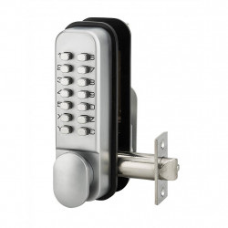 Thirard Verrou à combinaison avec pêne demi-tour à encastrer finition chromé m Kobleo