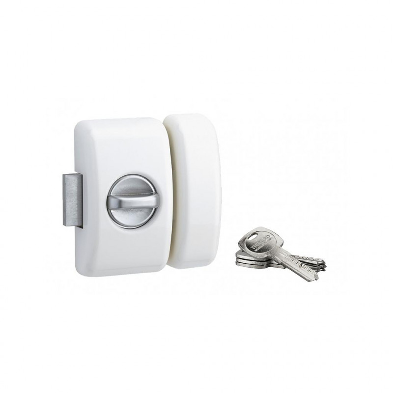 Thirard Verrou porte d'entrée UNIVERSEL 6 goupilles 45mm blanc 4 clés réversib Kobleo Thirard Verrou porte d'entrée UNIVERSEL 6 goupilles 45mm blanc 4 clés réversib Kobleo