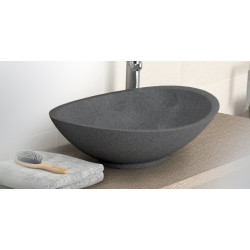 Allibert Vasque à poser ovale 48 cm granit grise OVALI Kobleo