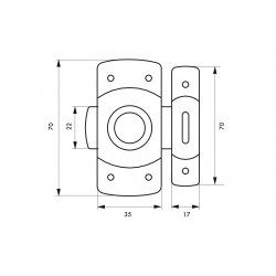 Thirard Verrou de meuble 35 mm laqué blanc 900934 Thirard Kobleo