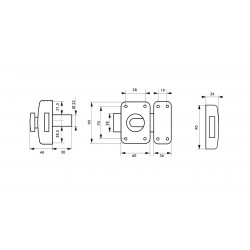 Thirard Verrou de porte d'entrée CAPITAL à bouton et cylindre 60 mm 3 clés 913 Thirard Kobleo