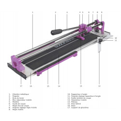 Sidamo Coupe carreaux manuel Star CC 600 600mm avec housse Sidamo Kobleo
