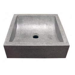 Ondée Vasque carré en terrazzo 42x42cm gris ciment KIARA Kobleo Ondée Vasque carré en terrazzo 42x42cm gris ciment KIARA Kobleo