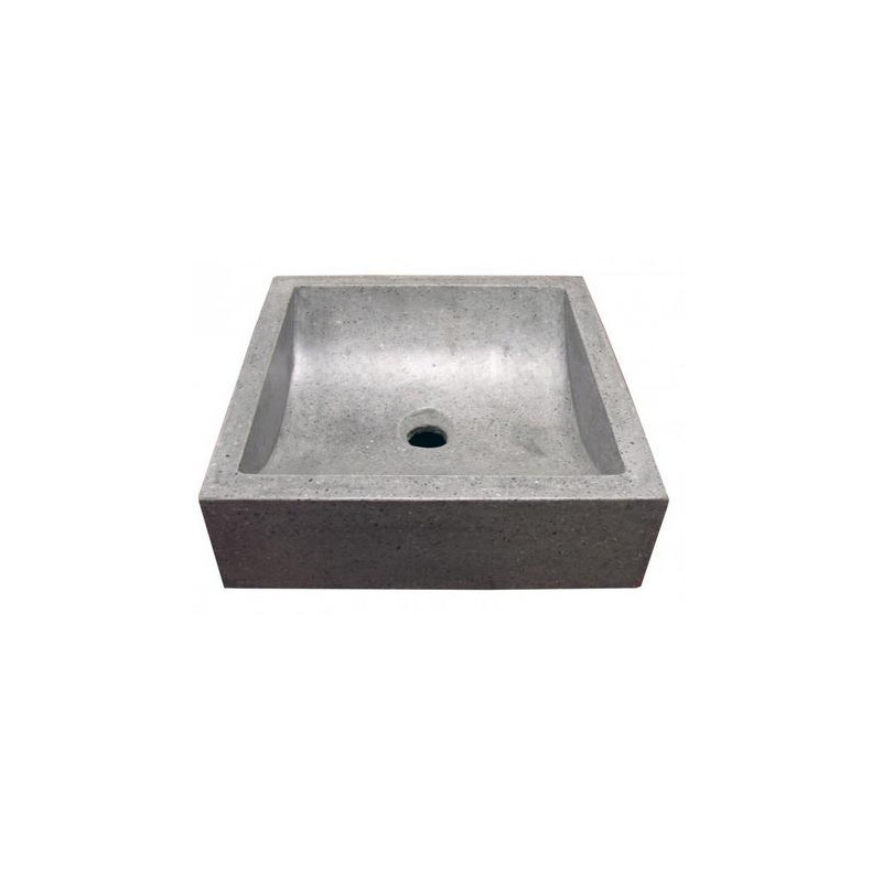 Ondée Vasque carré en terrazzo 42x42cm gris ciment KIARA Kobleo