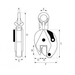 Stockman Pince de levage à prise verticale capacité 1000 kg CL10 Stockman Kobleo