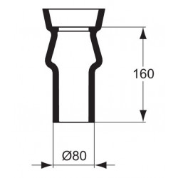 Porcher Tubulure spéciale ASPIRAMBO pipe courte grès blanc Kobleo