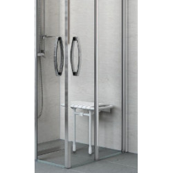 Akw Siège de douche à lattes rabattable gris Bama accessibilité PMR Akw Kobleo