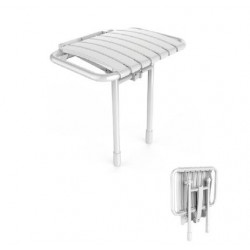 Akw Siège de douche à lattes rabattable blanc Bama accessibilité PMR Akw Kobleo