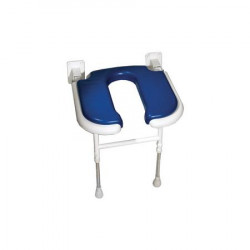 Akw Siège de douche rembourré en U rabattable bleu Série 4000 (accessibili Kobleo