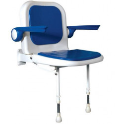 Akw Siège douche rembourré rabattable dossier accoudoirs bleu Série 4000  Akw Kobleo