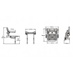 Akw Siège douche rembourré rabattable dossier accoudoirs gris Série 4000 ( Akw Kobleo