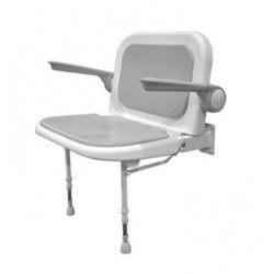 Akw Siège douche rembourré dossier accoudoirs gris Série 4000 PMR Kobleo