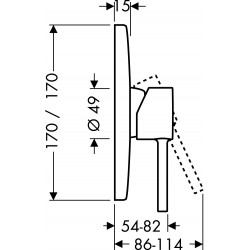 AXOR Set de finition Starck X pour mitigeur douche encastré chromé AXOR Kobleo