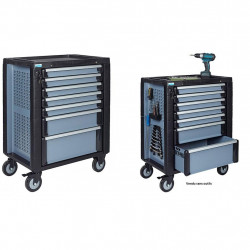 Kupper Servante d’atelier mobile 5 tiroirs avec système de rangement Gris noi Kobleo