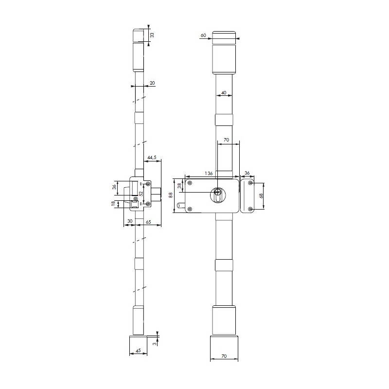 Thirard Serrure HORGA Blanche CP TRANSIT 2 à tirage 88x140mm Gauche 4 clés por Kobleo Thirard Serrure HORGA Blanche CP TRANSIT 2 à tirage 88x140mm Gauche 4 clés por Kobleo
