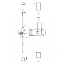 Thirard Serrure 3 points Marron CP TRANSIT 2 fouillot 88x140mm Gauche 4 clés H Kobleo