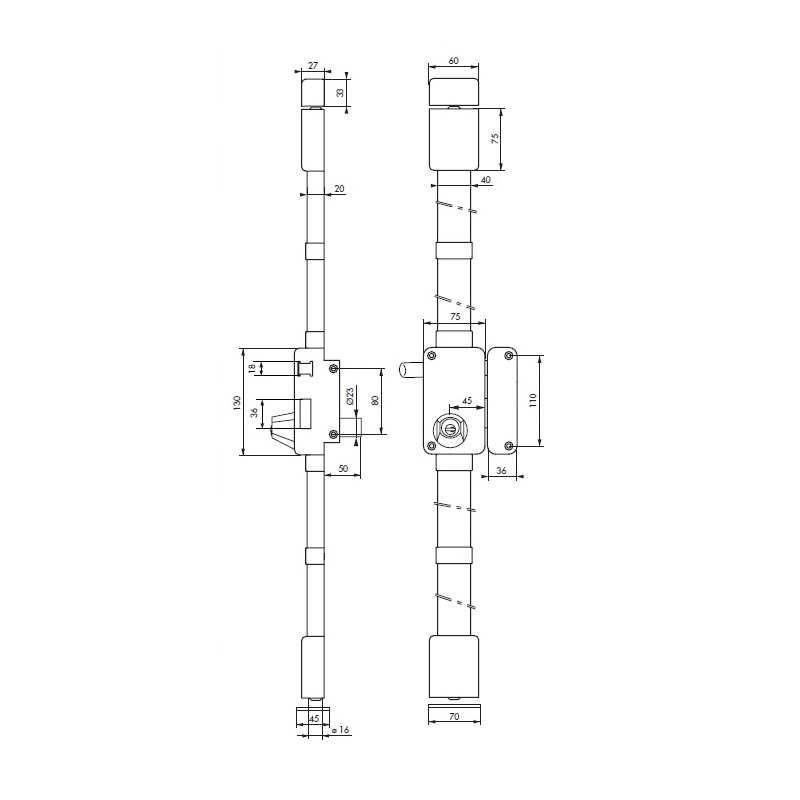 Thirard Serrure BELUGA Blanche CR TRANSIT 2 à tirage 75x130mm Droite 4 clés Kobleo Thirard Serrure BELUGA Blanche CR TRANSIT 2 à tirage 75x130mm Droite 4 clés Kobleo