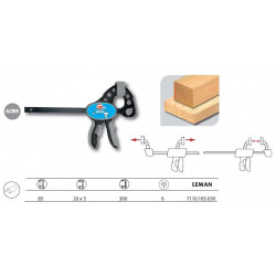 Leman Serre-Joint Rapide Une Main Tige Acier Saillie 85 Section 20x5 Serrage Kobleo Leman Serre-Joint Rapide Une Main Tige Acier Saillie 85 Section 20x5 Serrage Kobleo