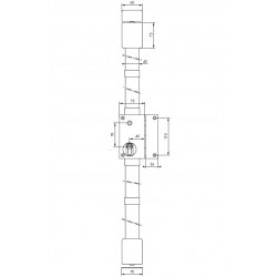 Thirard Serrure 3 pointsVerticale CR Diam 23 6 goupilles tirage 75x130mm droit Kobleo