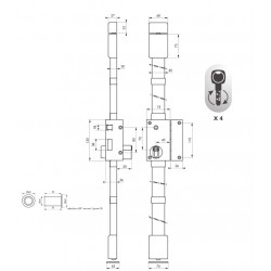 Thirard Serrure 3 points TARGA CR Diam 23mm Transit 2 fouillot 75x130mm gauche Kobleo Thirard Serrure 3 points TARGA CR Diam 23mm Transit 2 fouillot 75x130mm gauche Kobleo