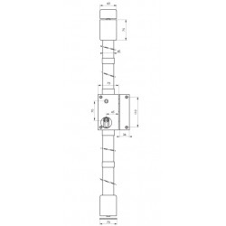 Thirard Serrure 3 points TARGA CP TRANSIT 2 tirage 75x130mm gauche 4 clés épox Kobleo