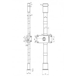 Thirard Serrure 3 points HORGA CP TRANSIT 2 à tirage 140 x 88 mm marron gauche Kobleo