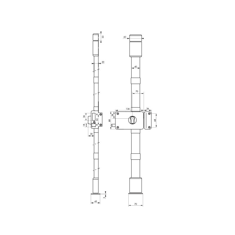 Thirard Serrure 3 points HORGA CP TRANSIT 2 à tirage 140 x 88 mm marron gauche Kobleo Thirard Serrure 3 points HORGA CP TRANSIT 2 à tirage 140 x 88 mm marron gauche Kobleo