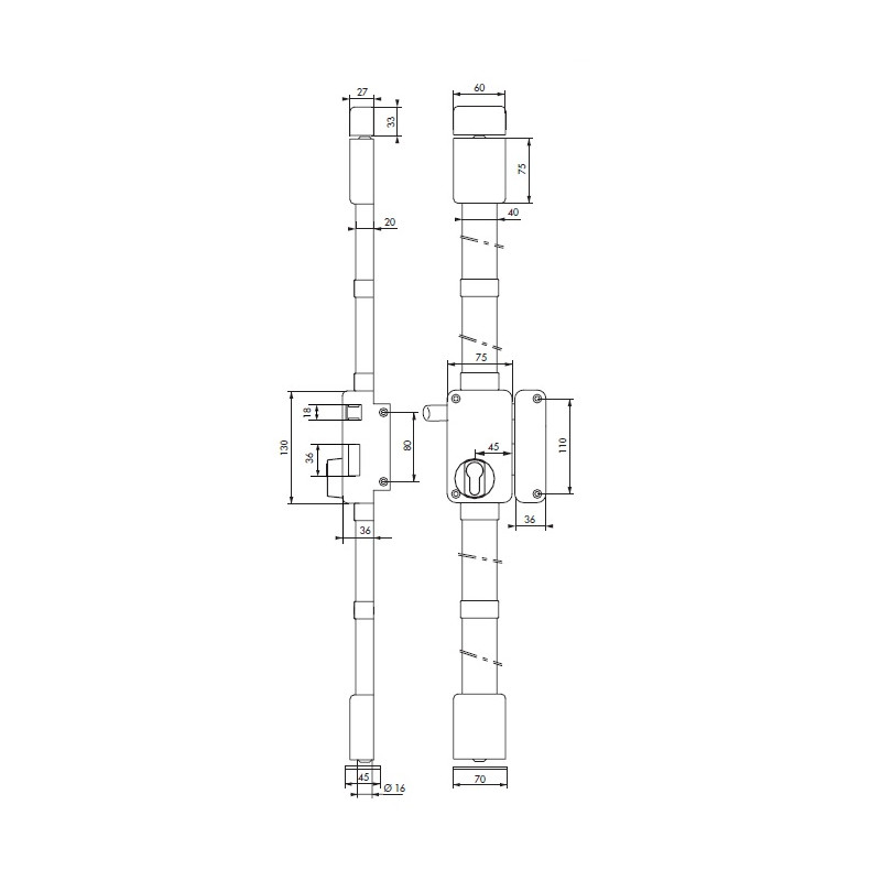 Thirard Serrure BELUGA blanche CP Transit 2 à fouillot 75 x 130 mm Gauche 4 cl Kobleo Thirard Serrure BELUGA blanche CP Transit 2 à fouillot 75 x 130 mm Gauche 4 cl Kobleo