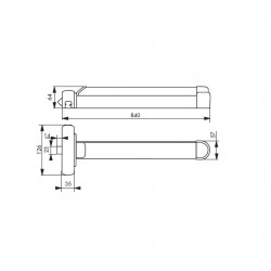 Thirard Serrure Anti-panique S-PUSH 1 point réversible laqué blanc Kobleo