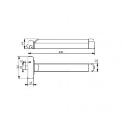 Thirard Serrure Anti-panique S-PUSH 2/3 points haut et bas réversible laqué bl Kobleo
