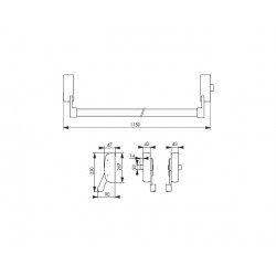 Thirard Serrure Anti-panique 1 point latéral réversible laqué blanc porte maxi Kobleo