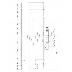 Thirard Serrure 3 points EUROPA 40mm encastrer fouillot carré 7mm têtière 18mm Kobleo