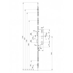 Thirard Serrure 3 points EUROPA 50mm encastrer fouillot carré 7mm têtière 18mm Kobleo