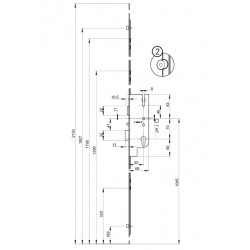 Thirard Serrure 3 points FERCOMATIC R2 50mm encastrer fouillot Kobleo