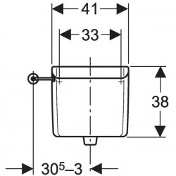 Geberit Réservoir haut, à poussoir pneumatique simple débit 123.701.11.1 Geberit Kobleo