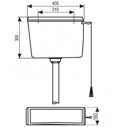 Regiplast Réservoir de chasse haut 1300 1300 Regiplast Kobleo