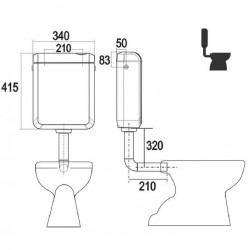 Regiplast Réservoir Réservoir plastique 2 en 1 double débit Duetto 4150 Regiplast Kobleo