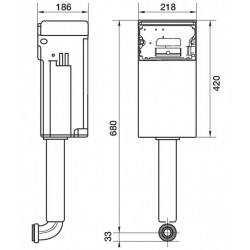 Regiplast Réservoir Césame à commande pneumatique à encastrer CE71 CE71 Regiplast Kobleo