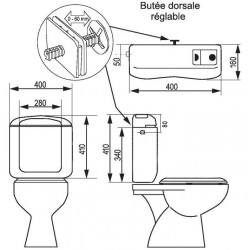 Regiplast Réservoir Bi-flo 150 double débit 4,5/9 L ou 3/7 L 150 Regiplast Kobleo