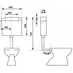 Regiplast Réservoir semi-bas extra plat simple débit Regi-super 200 200 Regiplast Kobleo