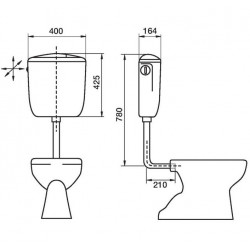 Regiplast Réservoir Registar semi-bas 2151 Double débit 2151 Regiplast Kobleo
