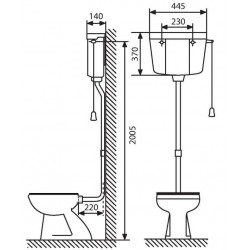 Regiplast Réservoir haut simple débit à tirage Europa 300 300 Regiplast Kobleo