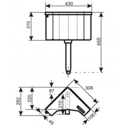 Regiplast Réservoir Angle 400 simple débit 400 Regiplast Kobleo
