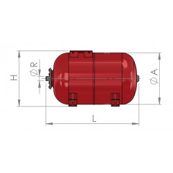 Gitral Réservoir horizontal à vessie interchangeable 25 L VHEF25 Gitral Kobleo