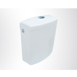 Allibert RéservoirWC sortieVerticale double bouton poussoir chromé 3/6 L blanc  Kobleo