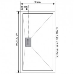 Kinedo Receveur rectangulaire Kinecompact 120 x 80 x 8,5 cm RD535 Kinedo Kobleo