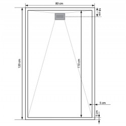 Kinedo Receveur rectangulaire Kinecompact 120 x 80 x 8,5 cm RD535 Kinedo Kobleo