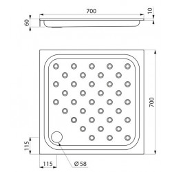 Delabie Receveur de douche à encastrer 70x70cm en inox Kobleo